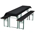 Produktbild: NYVI Bierbankauflagen Set 240x90 cm Schwarz - 1x Tischdecke für 220x70 cm Biertische & 2x Gepolsterte Auflage für 220x25 cm Bierbänke