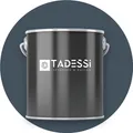 Produktbild: TADESSI Wandfarbe Blau - Taupe - abwaschbare Innenfarbe matt - Dispersionsfarbe - Geruchsarm und Lösemittelfrei - 1 Liter Gebinde