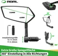 Produktbild: RBRL RM-12E XXL E-Bike Fahrrad Rückspiegel Spiegel Schlagfest Echt glas 360° BK