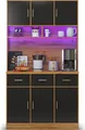 Produktbild: Sideboard mit LED-Beleuchtung Fernbedienung Schubladen Verstellbaren Buffet Schrank Anrichte Beistellschrank 100x40x180cm