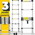 Produktbild: Craftfull Teleskopleiter | Soft-Close-Funktion - Aluleiter - Ausziehleiter - Stehleiter - Mehrzweckleiter - Leiter - Anlegeleiter (3.8 Meter)