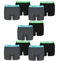Produktbild: PUMA 10 er Pack Boxer Boxershorts Jungen Kinder Unterhose Unterwäsche, Farbe:376 - India Ink/Turquoise, Bekleidung:128