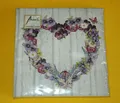 Produktbild: 20 Servietten Veilchen Stiefmütterchen HERZ Blumen 1 Packung OVP Ambiente purple