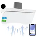 Produktbild: Klarstein Dunstabzugshaube 90 cm Umluft/Abluft, Weiß mit Spühlmaschinenfestem Filter, Dunstabzug Schräg mit 514m³/h Luftstrom, Abzugshaube Breit, Wandhauben mit Wi-Fi & LEDs