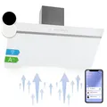 Produktbild: Dunstabzugshaube 90 cm kopffrei Abluft Wandhaube Umluft WiFi 515 m³/h WeiÃŸ