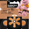 Produktbild: Duracell Batterie Zinc Air, 13, 1.4V Easy Tab, Retail Blister (6-Pack) Hörgerätebatterie