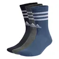 Produktbild: adidas Unisex 3-Stripes Cushioned Crew Socks 3 Pairs, Legend Ink/Preloved Ink S24 / Dark Grey Heather, 10.5-12.5