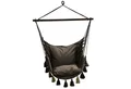 Produktbild: HOPLO Hängestuhl Hängesessel HC-10 graubraun Häkelborte und Quasten Baumwolle