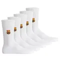 Produktbild: FC Barcelona Socken Unisex 5er Pack – Offizielles Lizenzprodukt | Tennissocken Set | Fangeschenk | Weiß 35-38