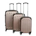 Produktbild: INVIDA Glüückskind Luxus Koffer Trolley Kofferset aus ABS in 6 Farben und Einzel oder im Set Frei Wählbar Rose Gold 3tlg. Set