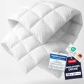 Produktbild: Blumtal Ganzjahresdecke 155x220 cm - Oeko-TEX zertifizierte Bettdecke Ganzjahr - Alljahresdecke 155x220 cm - Steppbettdecke waschbar 95 °C - Füllmegne 300 GSM - mit Eckhalterung