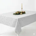 Produktbild: Lurex Tischdecke Sterne Glitzer Weihnachten Christmas Silber Rechteckig 130 x 260 cm