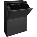 Produktbild: ARREGUI Basic CR606-B Recycling Abfalleimer / Mülleimer aus Stahl mit 4 Inneneimern, 4 Fach Mülltrennsystem, 4 x 17L (68 L), schwarz