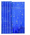 Produktbild: Clairefontaine 278099C - Rolle Geschenkpapier mit Metalleffekt, 1,50m x 70cm, 60g, 1 Rolle, Blau mit Sternen, 1 Stück