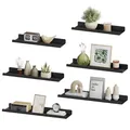 Produktbild: SONGMICS Wandregale aus Metall, 6er Set, Schweberegale, Industrie-Design, Wandboards, für Dekos, für Schlafzimmer, Küche, Badezimmer, Wohnzimmer, unterschiedliche Layouts, schwarz LFS012B02