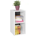 Produktbild: Wohnling Standregal WL5.178 Holz 30x60x30 cm Modern Weiß Schwarz Regal Klein, Wandregal Ablageregal Schmal, Kleines Bücherregal 2 Ablagefächer, Schmales Design Holzregal Nischenregal