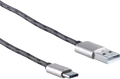 Produktbild: SHVP BS1450080 - USB-A-Stecker > USB TypC Stecker Nylon braun 0,9