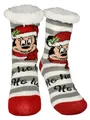 Produktbild: United Labels Disney Mickey Mouse Kuschelsocken für Damen, Grau Weiß, 35-38, flauschige Stoppersocken, Wintersocken, warme Socken, Hüttensocken