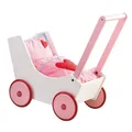 Produktbild: HABA Puppenwagen Herzen mit Bettzeug weiss rosa 000950