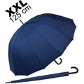 Produktbild: iX-brella Stockregenschirm Full Fiber mit Auf-Automatik und 16-teiligem Dach, sehr stabil und robust blau Ø 125 cm