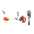 Produktbild: Husqvarna 122R Benzin-Rasentrimmer - 21,7cm³ 2-Takt Freischneider, 43 cm Schnittbreite, Tap 'n Go Kopf, Smart Start®, mit Doppelgurt