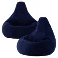 Produktbild: Icon Dalton Sitzsack Cord, Marineblau, 2er-Pack, Gaming Sitzsack Erwachsene mit Füllung, Bean Bag, Cord Sessel, Lounge Sessel, Lounge Stuhl, Schlafzimmer, Wohnzimmer, Wohnzimmer Möbel