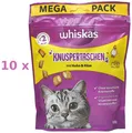 Produktbild: Whiskas Knuspertaschen - 10 x 180 g (€ 24,97/kg) mit Huhn & Käse - Katzen Snack