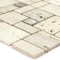Produktbild: Naturstein Travertin Mosaikfliesen Lorenzo Beige Selbstklebend Bad Bordüre Wand