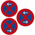 Produktbild: UvV Set 3 x Verkehrszeichen 283.10, 283.20 und 283.30 Halteverbotsbereich Schilder 60 cm Durchmesser, Folie RA1, RAL Gütezeichen, StVO Konform, Reflektierend zur Aufstellung rechts