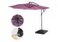 Produktbild: Ampelschirm Terni, Sonnenschirm Sonnenschutz, Ø 3m neigbar, Polyester/Stahl 11kg ~ lavendel-rot mit Ständer