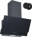 Produktbild: PKM Kopffreihaube KH9039H Glas moderne Dunstabzugshaube schwarz 60cm