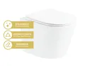 Produktbild: Wand WC Set 'Nakia' spülrandlos matt weiß inkl. WC-Sitz