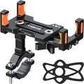 Produktbild: Tiakia Fahrrad Handyhalterung Aluminiumlegierung Motorrad Scooter Fahrrad Universal Handy Halterung Schnellspanner Outdoor Lenker Handy Halter Mit 360° Drehbarer Für 4,5-7,0 Zoll Smartphone