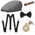 Produktbild: 5 in 1 Kostüm – 20er & 1920 Jahre Accessoires Herren Männer Set – Verkleidung wie Gatsby, Charleston für Fasching & Karneval – Kostüm & Fastnachtskost