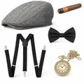 Produktbild: TK Gruppe Timo Klingler 5 in 1 Kostüm 20er & 1920 Jahre Accessoires Herren Männer Set für Fasching & Karneval - Verkleidung wie Gatsby, Charleston - Kostüm & Fastnachtskostüme
