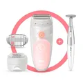Produktbild: Braun Silk-épil 5 Epilierer & Damenrasierer, Elektrischer Intimrasierer für Frauen, Alternative zu Wachs Haarentferung, inkl. Damen Bikini-Trimmer, Massageaufsatz, schwenkbarer Kopf, 5-820, Weiß/Rosa