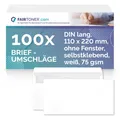 Produktbild: Briefumschlag DIN Lang Selbstklebend, 100 Stück mit Innendruck in Folienpacku...