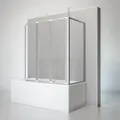 Produktbild: Schulte Duschwand Well mit Seitenwand, 129 x 140 x 75 cm, 3-teilig faltbar, Sicherheitsglas ESG Klar hell, Profilfarbe: Alu Natur - Grau