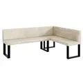 Produktbild: MEBLINI Eckbank für Esszimmer - Küchenbank - Essecke - Sitzecke Küche - Toni - U-Beine 142x196x87cm Rechts - Creme Samt
