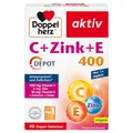 Produktbild: Doppelherz C + Zink + E 400 - Vitamin C und Zink unterstützen die normale Funktion des Immunsystems - vegan - 40 Tabletten