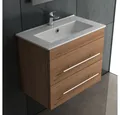 Produktbild: Alpenberger Badezimmer-Set Waschbecken mit Unterschrank - Waschbeckenunterschrank 60 cm Breit, (Komplett-Set Vormontiert 60 cm breit, 2-St., Handwaschbecken mit Badschrank), Hygienische Nanobeschichtung, Soft-Close Schubladen