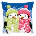 Produktbild: Vervaco Cross Stitch Kit: Kissen: Pinguine Mit Schal