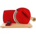 Produktbild: JUPITER Hand-Allesschneider mit Holzplatte rot