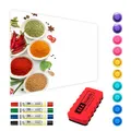 Produktbild: ALLboards Metallische Magnettafel GEWÜRZE KRÄUTER WÜRZMITTEL 60x40cm MetalBoards Memoboard für jede Art von Magneten Magnetpinnwand zum Beschriften + 4 Marker, 10 Magnete und Schwamm im Lieferumfang