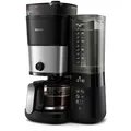 Produktbild: Philips HD7888/01 All-in-1 Brew Kaffeemaschine mit Mahlwerk Schwarz Metall