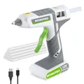 Produktbild: WORKPRO Heißklebepistole Akku kabellos 12V, Akku Klebepistole mit 15 Klebesticks(11 * 200 mm), Schnelles Aufheizen, USB-Aufladung, kabellose Heißklebepistole für Handwerk, Dekoration