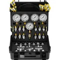 Produktbild: Mophorn - Vevor Hydraulikdruck-testkit, 10/100/250/400/600 Bar, 5 Messgeräte, 13 Kupplungen, 14 T-anschlüsse, 5 Testschläuche, Bagger-hydraulik-testmanometer-set Mit Tragetasche Für Bagger-traktoren-maschinen