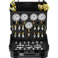 Produktbild: VEVOR Hydraulikdruck-Testkit, 10/100/250/400/600 bar, 5 Messgeräte, 13 Kupplungen, 14 T-Anschlüsse, 5 Testschläuche, Bagger-Hydraulik-Testmanome...