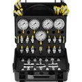Produktbild: Mophorn - Vevor Hydraulikdruck-testkit, 10/100/250/400/600 Bar, 5 Messgeräte, 13 Kupplungen, 14 T-anschlüsse, 5 Testschläuche, Bagger-hydraulik-testmanometer-set Mit Tragetasche Für Bagger-traktoren-maschinen