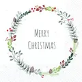 Produktbild: Home Fashion, Lucia: Merry Christmas, Lunch-Servietten aufgefaltetes Maß 33 cm x 33 cm, im Viertelfalz, 20 Stück pro Pack
